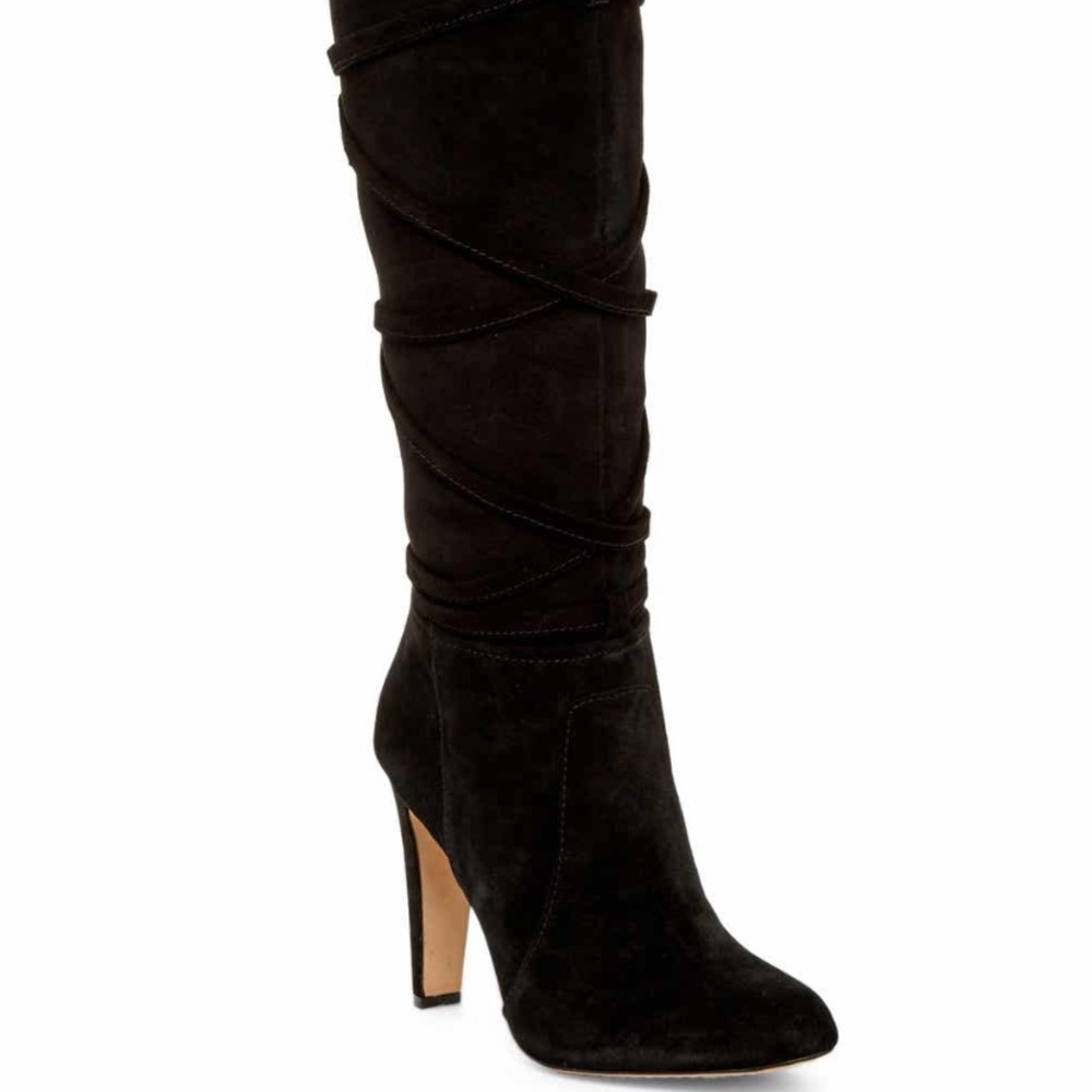 Vince Camuto black suede boots.  Size 11